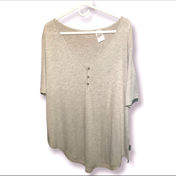 💥SALE💥 🔴2/$10 🆕 Denver Hayes Super Soft Heather Gray Henley Tee - Picture 1 of 6